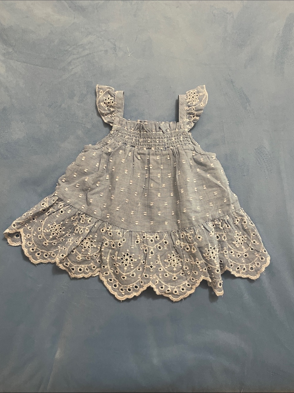 Light Blue Eyelet Baby Dress